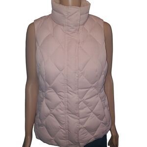 Eddie Bauer Size S Down 650 Fill Women's Pink Full Zip Quilted Insulated VEST